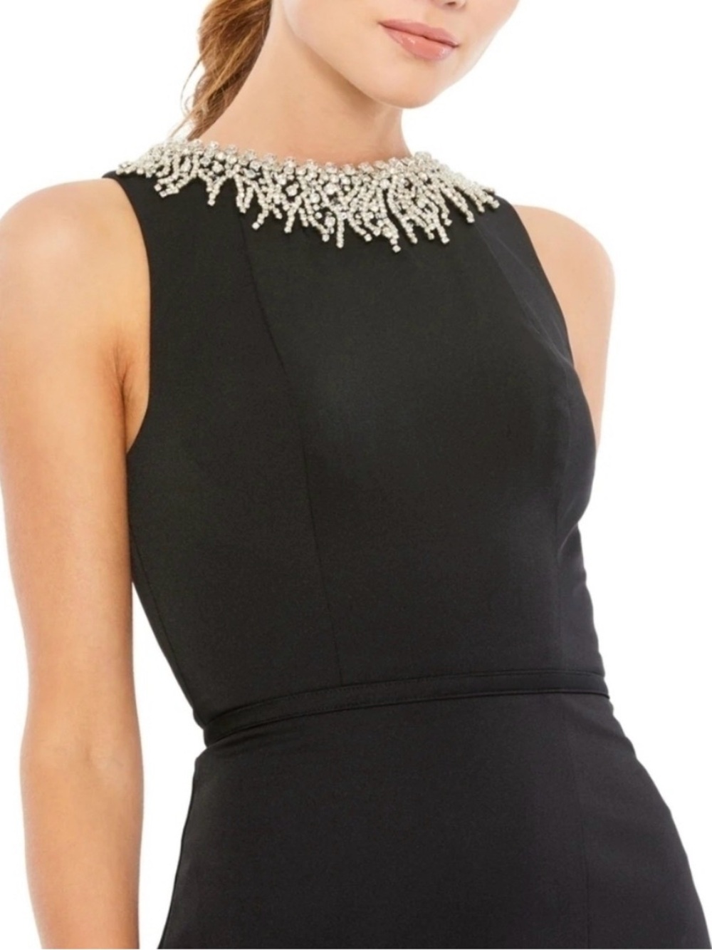 Mac Duggal | Sleeveless Rhinestone Collar Column Gown 26516 - Picture 3 of 14